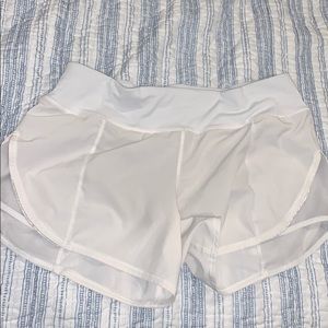 White lululemon 4” shorts